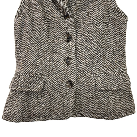 Ralph Lauren - Women’s Herringbone Vest, Wool, Classic Equestrian - Brown Size 4 - Picture 12 of 17